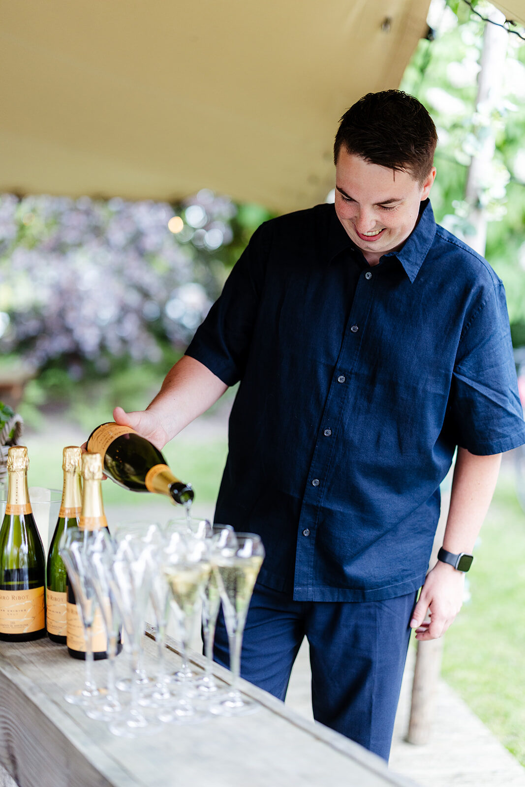Champagne klaargezet voor een gezelschap